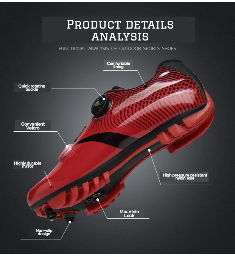 New Arrival Large Size Cycling Shoes Unisex Athletic Self-Lock MTB Bicycle Shoes Racing Road Bike Sports Shoes Zapatos Bicicleta