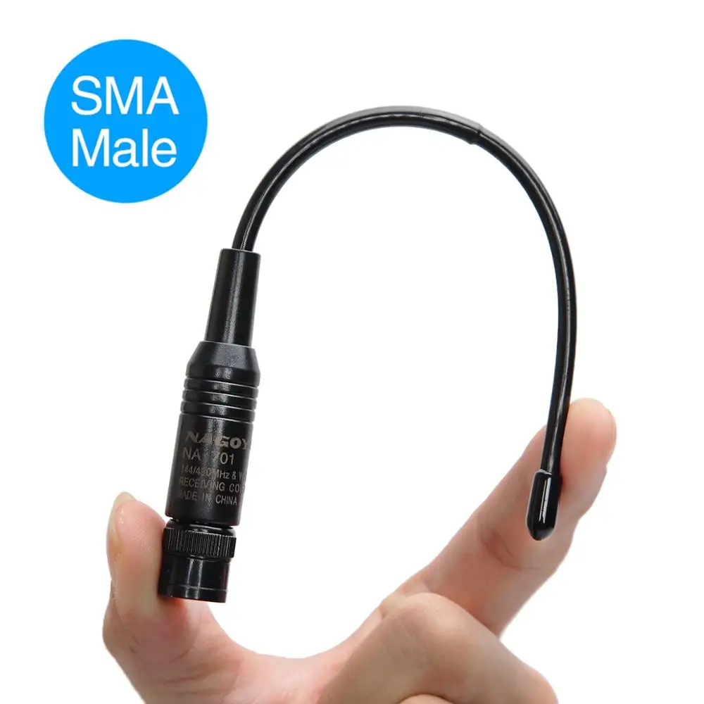 Nagoya NA-701 SMA-Male UHF/VHF Двухдиапазонная 2.15dB гибкая ручная антенна HT/сканер для