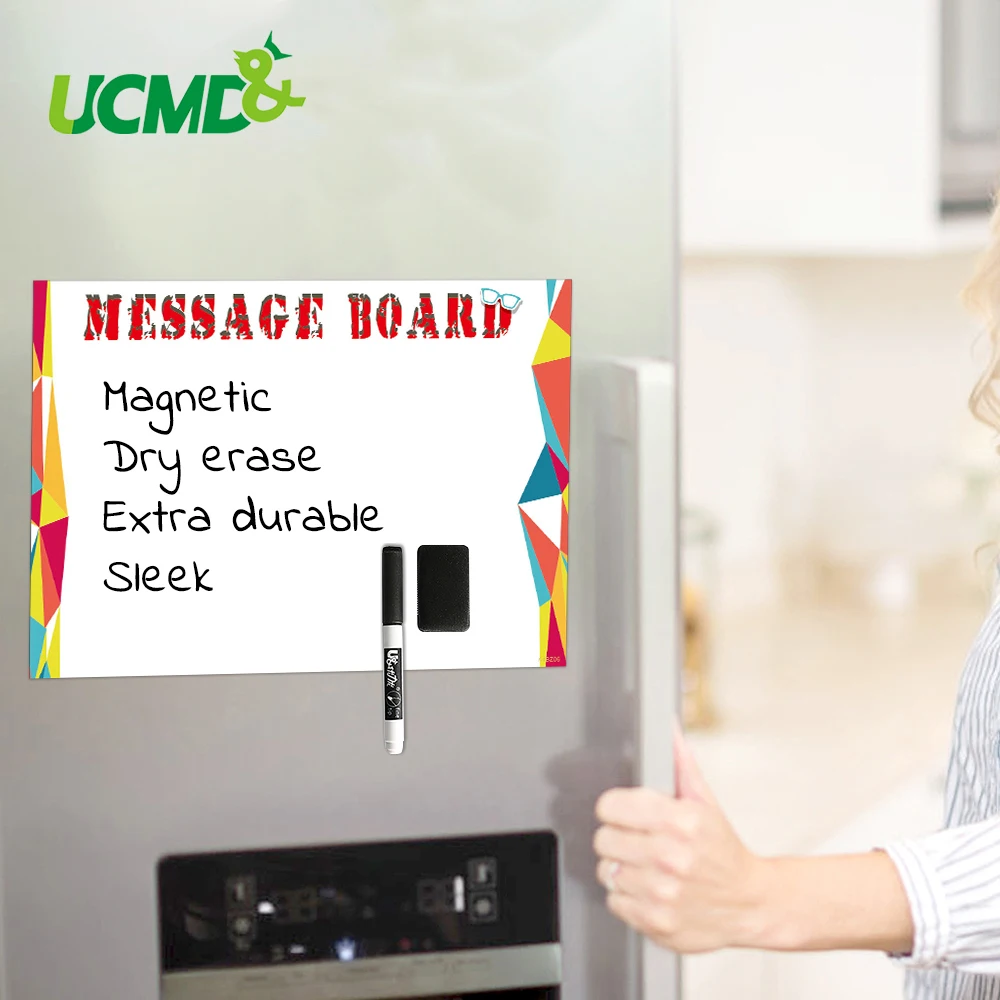

Removable Whiteboard Fridge Magnets Flexible Magnetic Writing Drawing Toys White Boards with Marker Refrigerator Decor Free Gift
