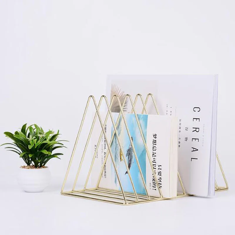 

Desktop Creative Bookshelf Nordic Modern Office Home Stereoscopic Storage Modern Simple Organizer Desk Container Iron Shelf