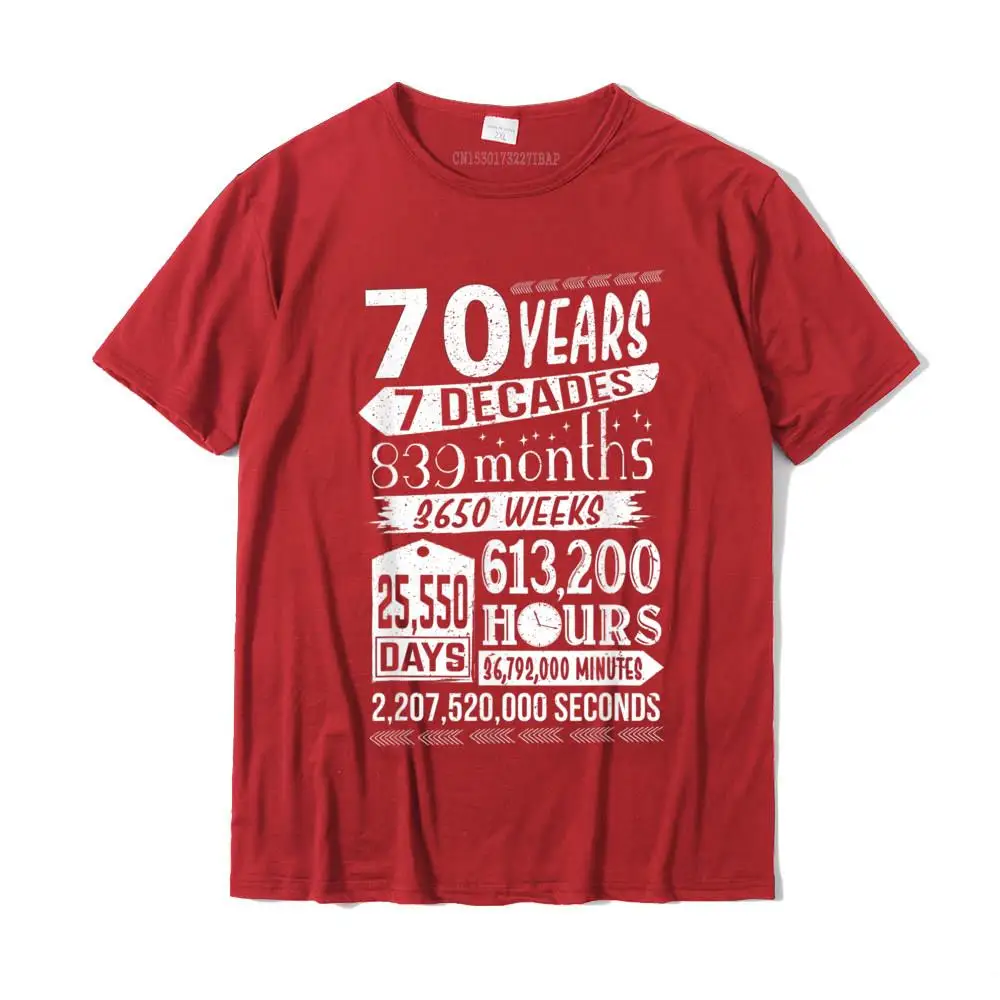 Hip hop 100% Cotton Fashionable Tees Rife Short Sleeve Mens T-Shirt Custom Thanksgiving Day Sweatshirts Crew Neck Funny 70th Birthday T-Shirt 70 Year Old Sign Gag Gift__MZ14607 red