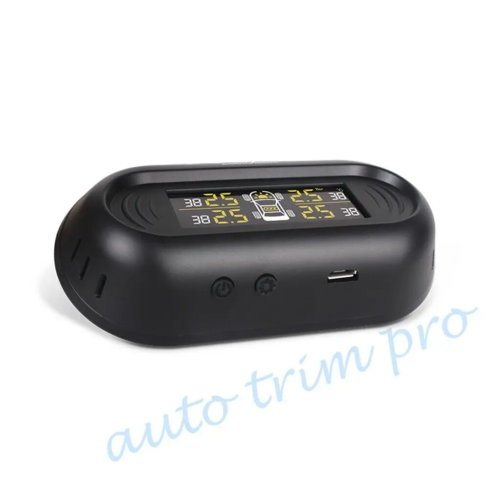 TPMS автомобильный Манометр детектор в реальном времени солнечная система контроля давления в шинах с 4 внешними датчиками беспроводной