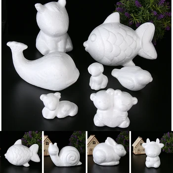

1PC White Foam Animal Shape Model Polystyrene Styrofoam Christmas Party Gifts Children Toys Home Decoration Crafts