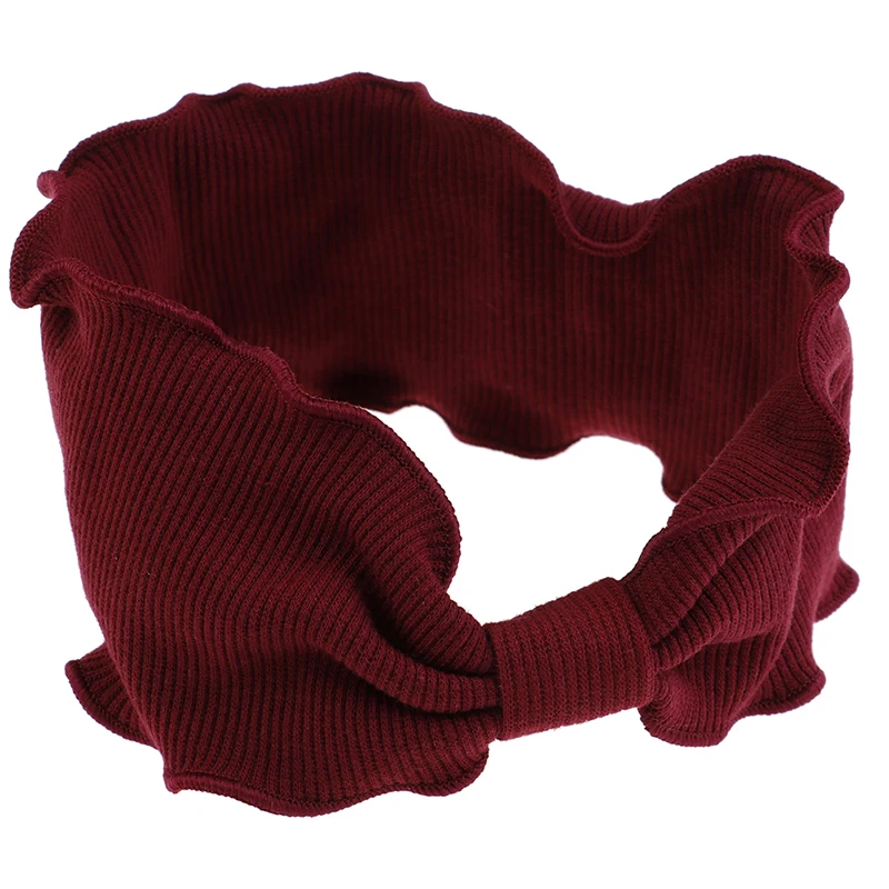 Бордовый Wave Selvedge Knitted Headband For Women Christma Gift Autumn Winter Korean Knotted Hair Band Elegant Lady Girl Hair Accessories - Цвет: Бордовый