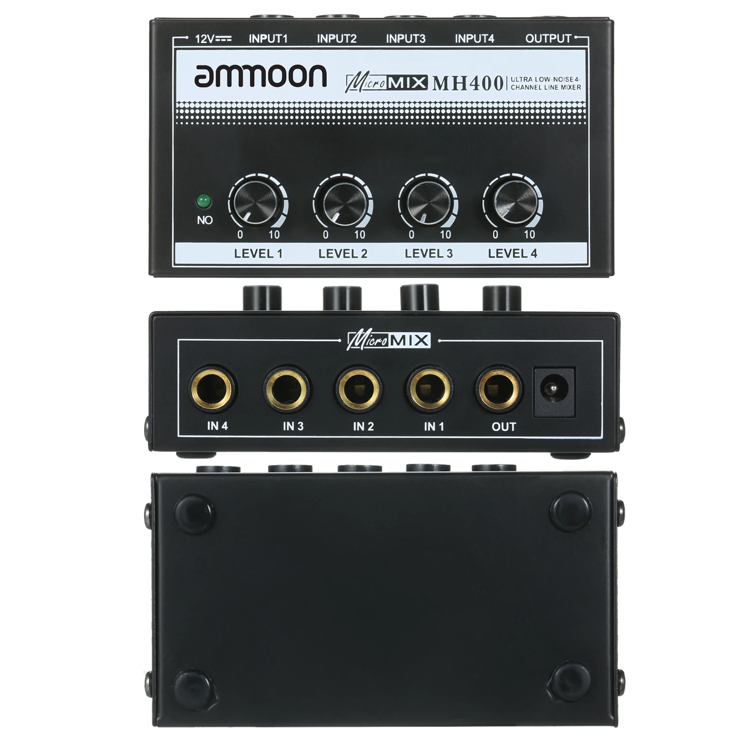 MH400超低ノイズ4チャンネルラインミニオーディオミキサー & 1/4