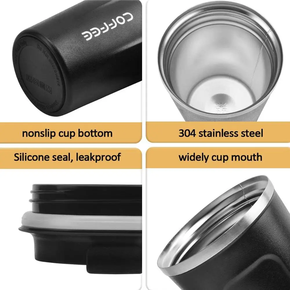 380/510ml Stainless Steel Vacuum Insulated Coffee Travel Mug Spill Proof with Lid - Thermos Cup for Keep Hot/Ice Coffee,Tea Beer 3
