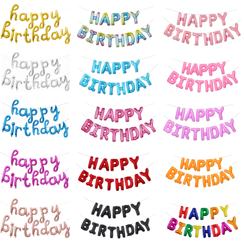 13 шт. фольга с надписью Happy воздушные шары для украшения дня рождения розовое