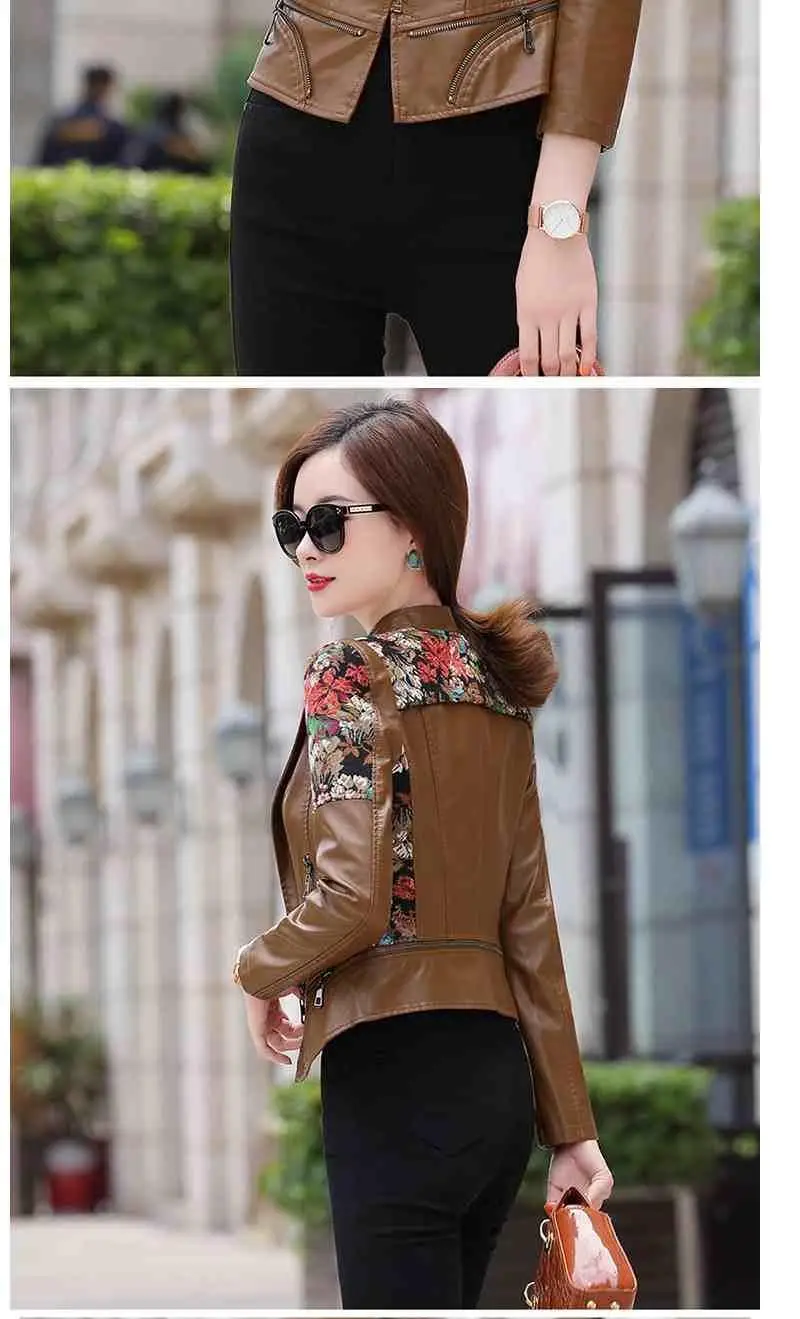 Женская кожаная куртка, женская одежда, весна и осень, новое тонкое маленькое кожаное пальто, короткая женская одежда