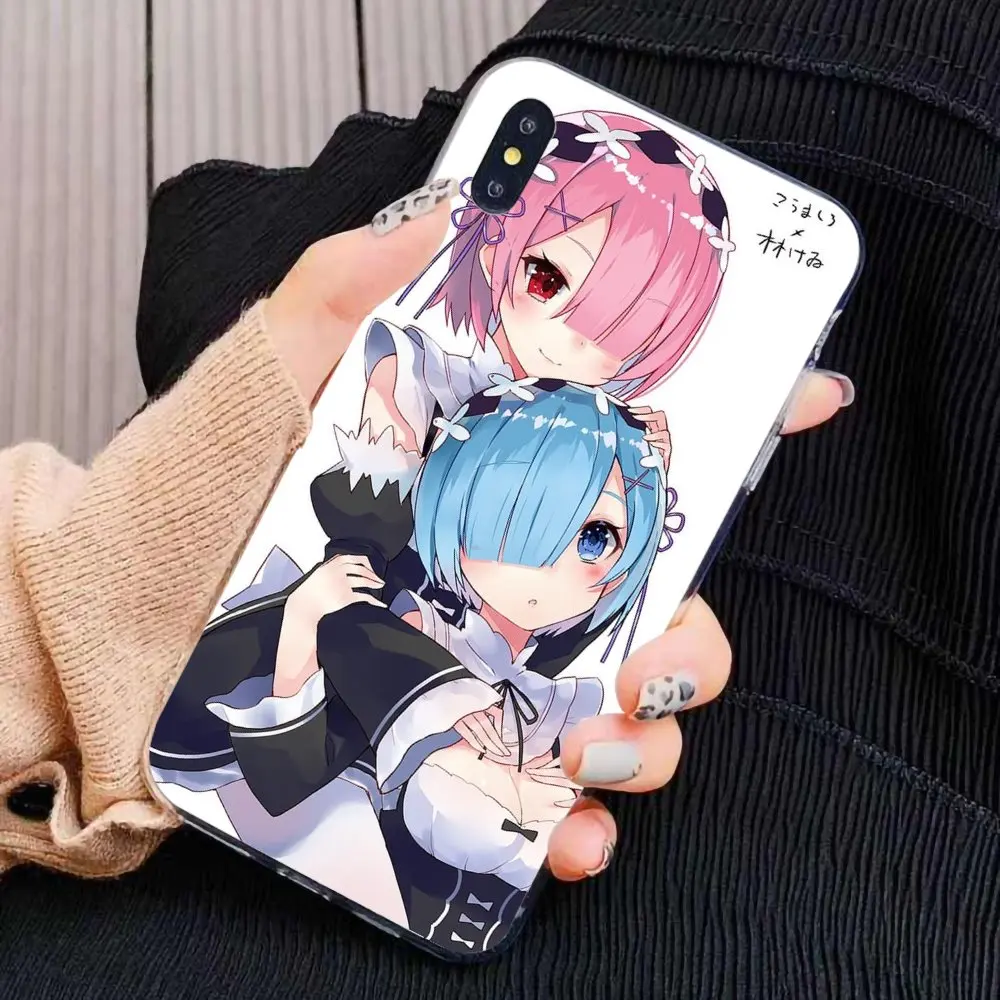Силиконовый чехол для Samsung Galaxy A10 A30 A40 A50 A60 A70 S6 Active Note 10 Plus Edge M30 anime girl ram rem re zero |