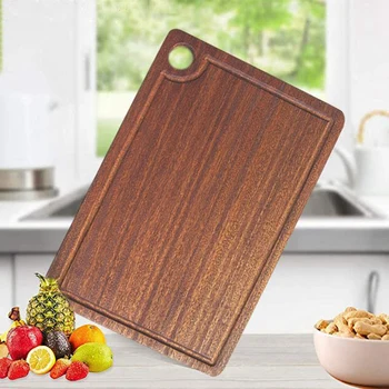 

Household Mold Proof Cutting Board with Juice Trough and Handle Hole for Meat Butter Block Vegetable Cutting Board