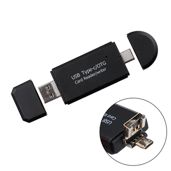 

New Type C USB 3.0 USB A Micro USB Combo To 2 Slot TF SD Card Reader Universal 3 In1 OTG Type-C Card Reader For Smartphone PC