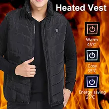 USB Physiotherapy Electric Heated Vest Winter Black 5-12v Hot Compress Thermal Jacket Heated Down Cotton Body Warmer Heated Pad