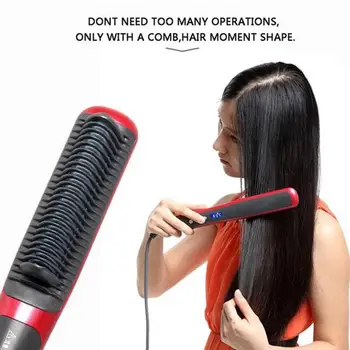 

Hair Straight Electric Hair Straightener Steam Hot Styler Straightener For Women tools Beard Comb Styling Brush Hair Y5Q4