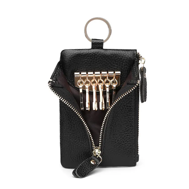 

Western Style Leather Key Bag Cross Border Multi-functional Fashion Purse Bus Wallet Zipper Coin Purse Wholesale