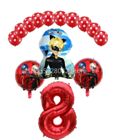 14pcs 14 шт./лот Божья коровка Фольга воздушные шары День рождения украшения божья коровка гелиевый Майларовый и 32 Inch0 1 2 3 4 5 6 7 8 9 шара с цифрой - Цвет: 14pcs