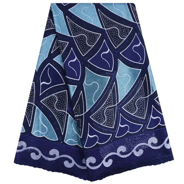 dark blue Новое поступление французский нигерийский воск Джордж кружевная ткань высокого качества хлопок-как Африканская кружевная ткань для свадебной вечеринки - Цвет: dark blue
