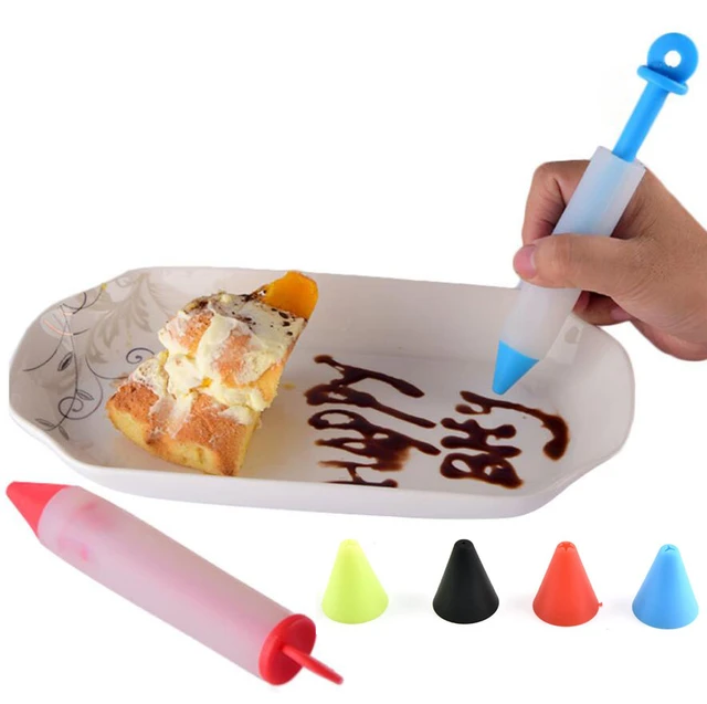 Penna per scrivere alimenti in Silicone strumenti per decorare il  cioccolato stampo per dolci tazza di crema, biscotti glassa tubazioni  ugelli per pasticceria accessori da cucina - AliExpress