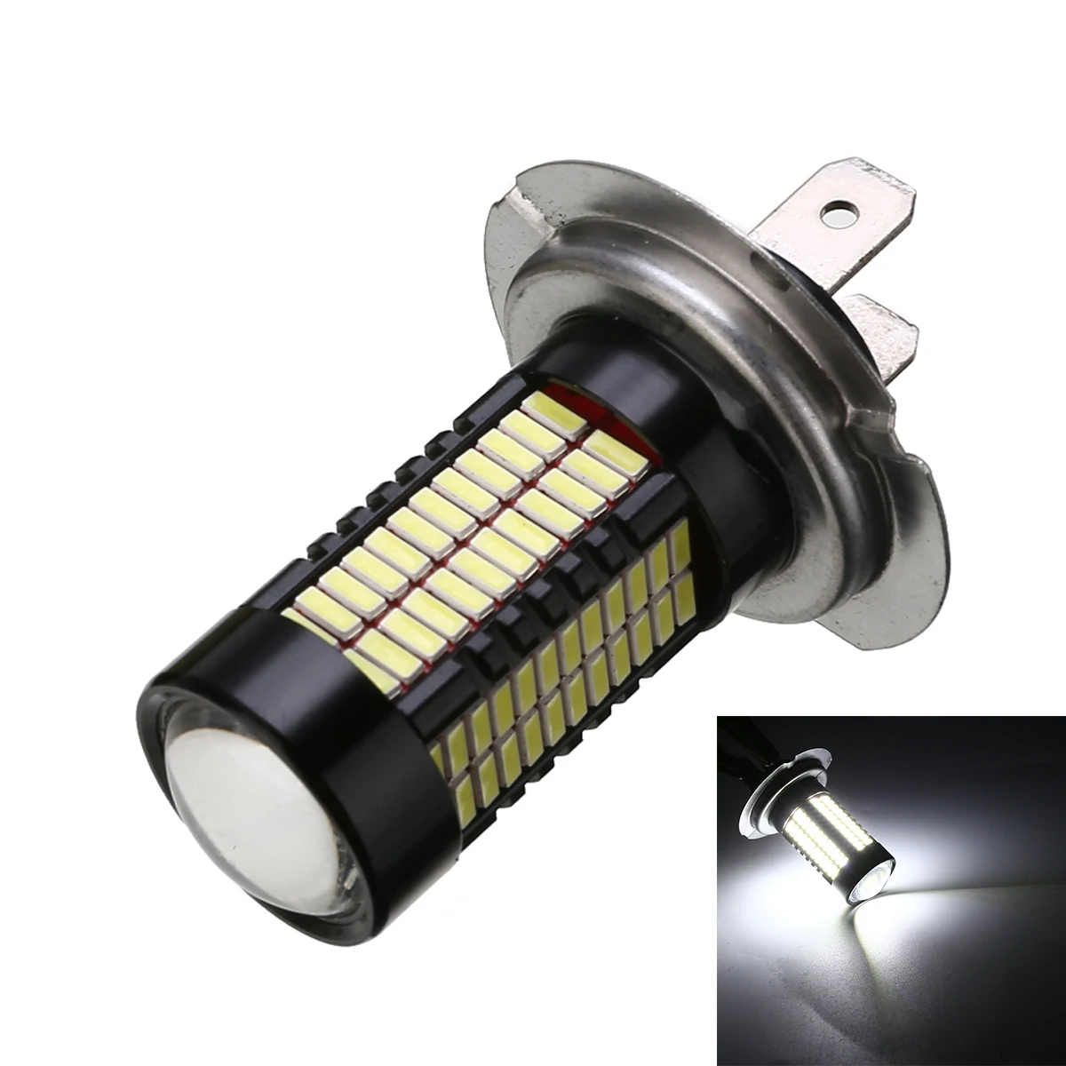 2 шт. автомобильный H7 головной светильник 4014 80 Вт 106SMD светодиодный светильник на голову, противотуманный светильник для вождения, сигнальный сигнал поворота, белый DC 12 В, Автомобильный светодиодный светильник