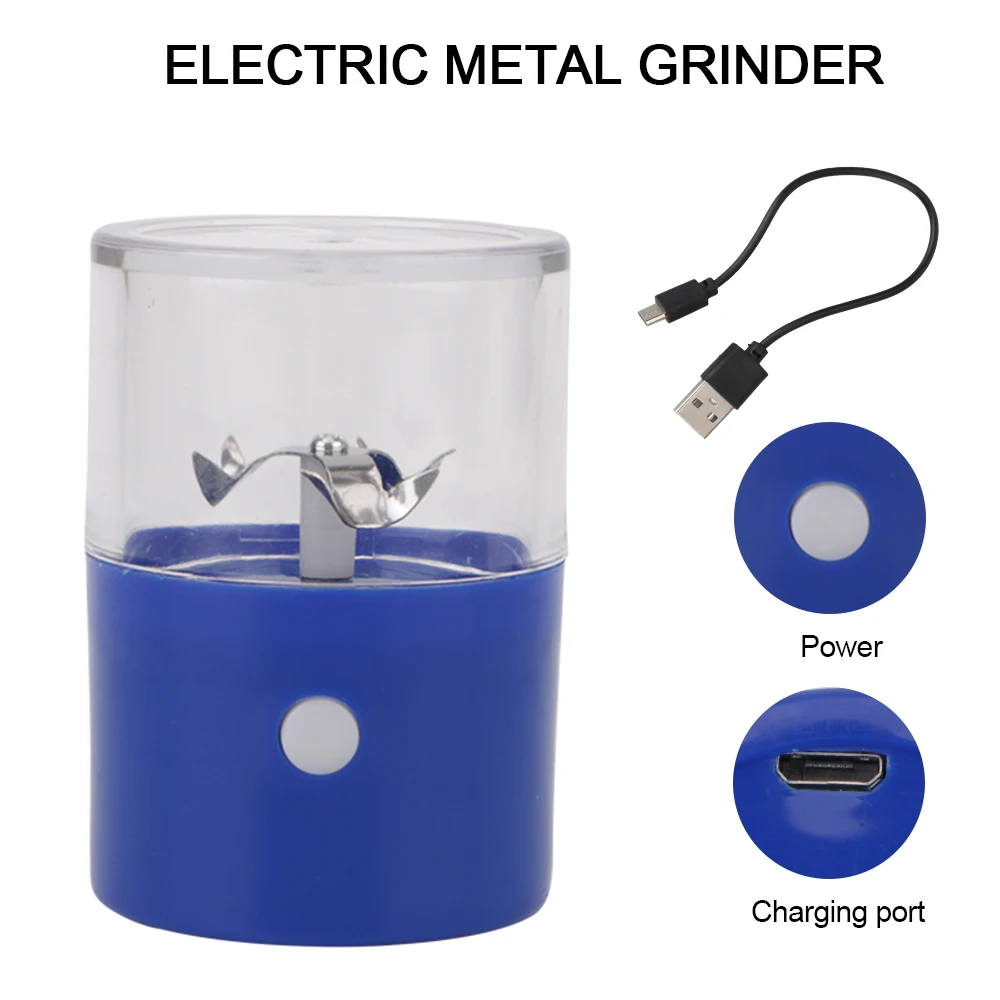 Herb Grinder Electric Rechargeable Portable Crusher Metal Tobacco