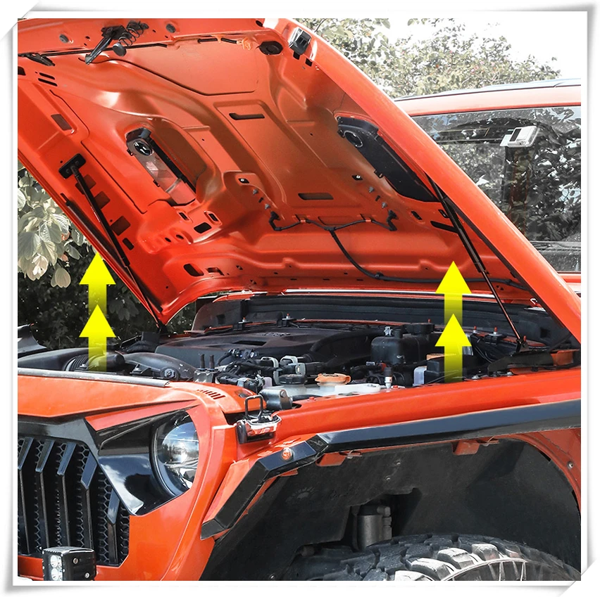Для Jeep Wrangler JL крышка капота гидравлическая штанга стойка телескопическая штанга капот двигателя поддержка подъема 2 шт. Топ корабль Топ