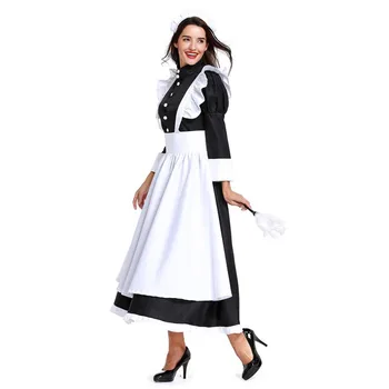 

Woman Cosplay Dress Housekeeper Housemaid Halloween Maid Costume Carnival Purim Masquerade Rave Party dress