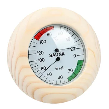 

Wooden Sauna Hygrothermograph Thermometer Hygrometer for Sauna Room 5.7inch