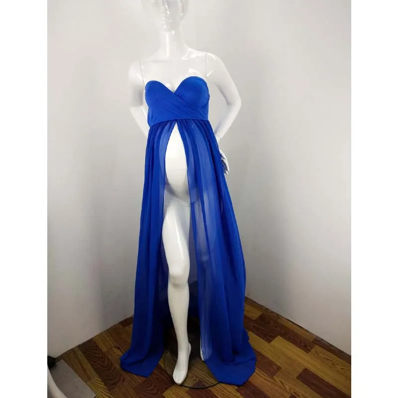 Длинное платье для беременных; платья для фотосессии; платья для беременных; платья для фотосессии - Цвет: Синий