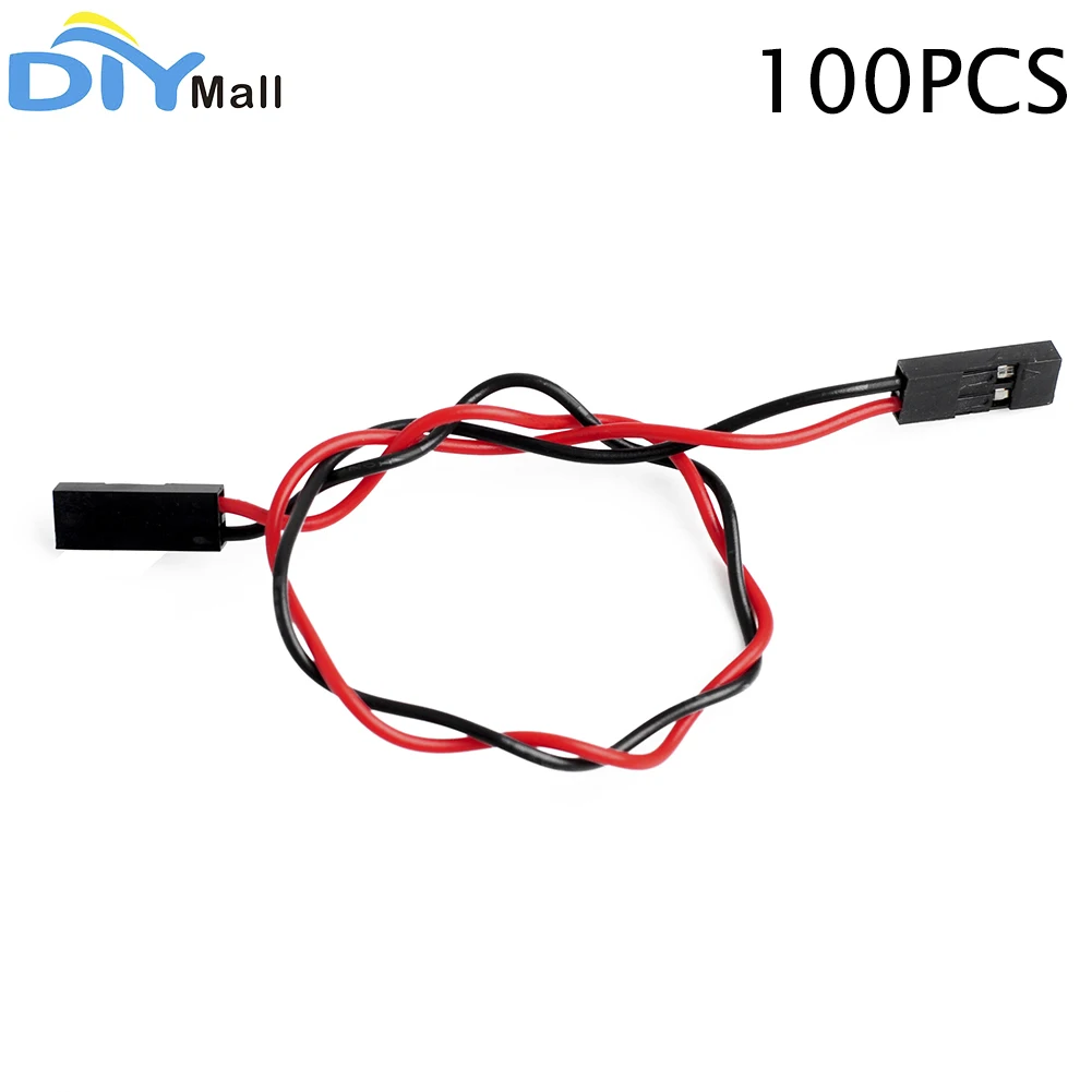 

100pcs 2 pin F/F Jumper Wire 200mm Female to Female 2P Dupont Cable Connector Extension Cord for Arduino
