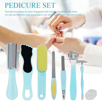 

8pcs Professional Pedicure Tools Kit Foot Exfoliating Callus Remover Tool Nail Toenail Clipper Foot Care Kit For Foot Skin Care