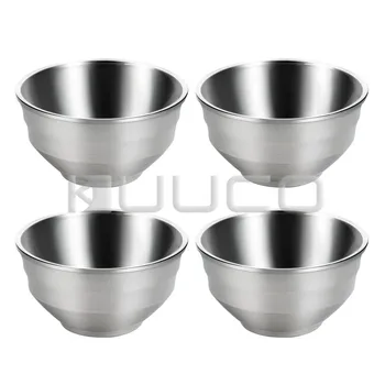 

4 PCS/LOT Stainless Steel Bowls/Double Walled Insulated Mixing Bowls Metal Snack Bowl Nesting Bowl Rice Cereal Serving Bowls