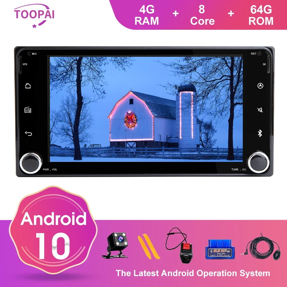 TOOPAI Android 10 For Toyota Universal RAV4 COROLLA CAMRY Auto Radio Stereo GPS Navigation Car Multimedia Player SWC IPS New | Автомобили