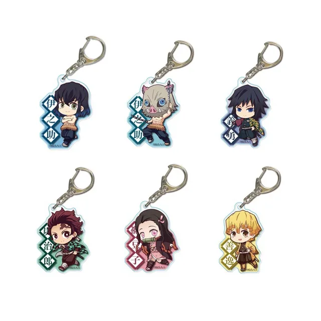 Anime Demon Slayer Rengoku Kyoujurou Tanjirou Nezuko Zenitsu Inosuke Shinobu Giyuu Tengen Kanawo Acrylic figure keychain 2