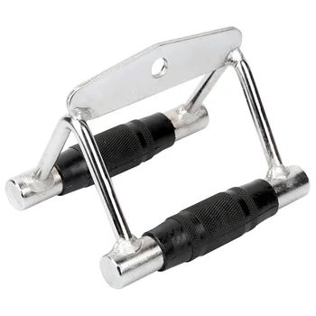 

Bodybuilding Barbell Exercise Durable Tricep Double D Handle Muscle Strengthen Sports Equipment Anti Slip With Rubber Handgrips