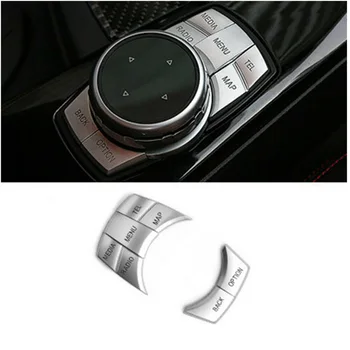 

Best Quality 1 Set Chrome Multi Media Button Cover Easy To Install Decor Trim Durable For BMW IDrive 1 3 4 5 6 X5 X6