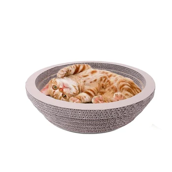 

Bowl Type Cat Catnip Scratch Board Nail Scraper Mat Bed Toy Cats Scratcher Corrugated Paper Kitten Pad Rest Pet Supplies