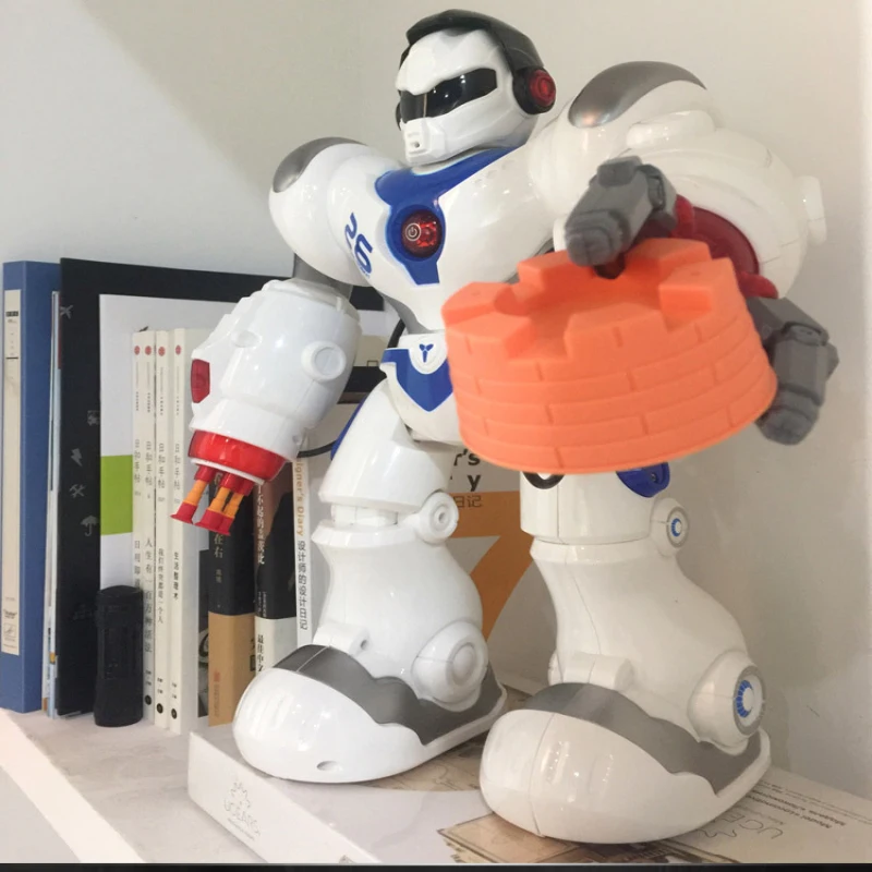 Intelligent Voice & 2.4G Control RC Robot Singing Dancing Music Walking Sliding Launch Missile Robot  Kid Educational Smart Toys 4