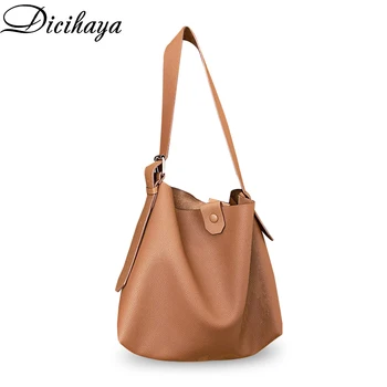 

DICIHAYA Women PU Retro Single Shoulder Messenger 2020 New Large Capacity Lazy Style Soft Casual Tote Crossbody Female Bag