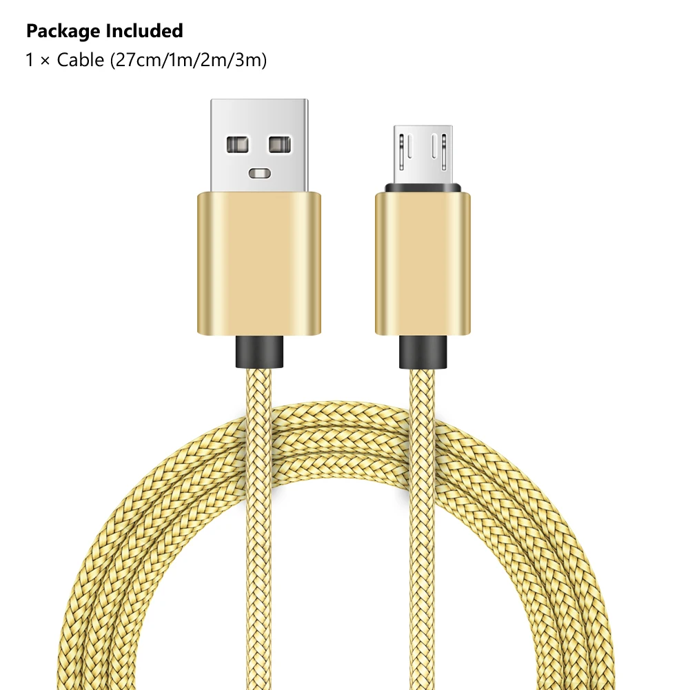27 см 1 м 2 м 3 м 5 цветов нейлоновая оплетка Micro Usb кабель передачи данных для быстрой зарядки для samsung huawei Nokia Zte Google Nexus Xbox One PS4