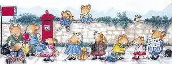 

H T vT229 cartoon [bus stop mouse embroidered cat cross stitch embroidery kits Lovely Hot Sell Counted Cross Stitch Kit