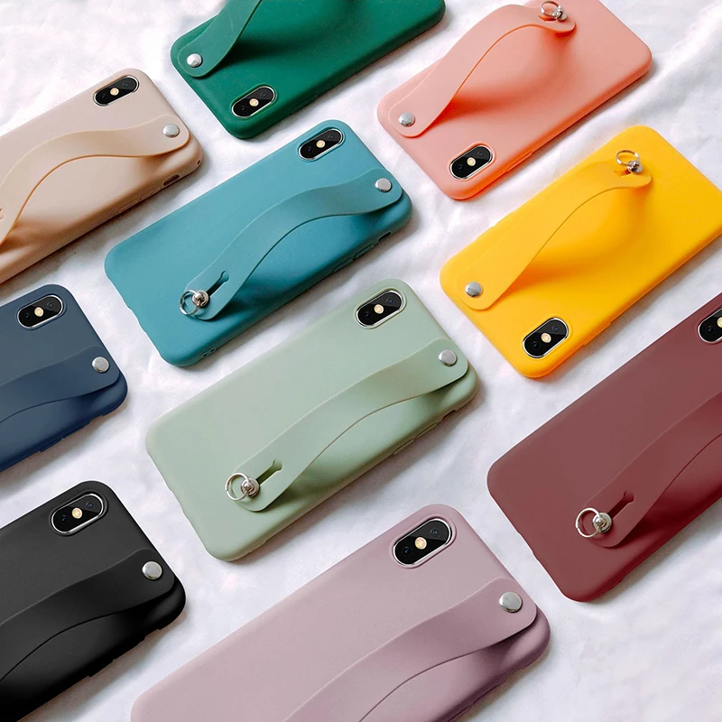 Чехол с ремешком на запястье для huawei P20 P30 Lite Honor 10i 20i 8X mate 20 Pro Nova 5 5i Y6 Y7 P smart Plus с держателем и подставкой мягкий чехол