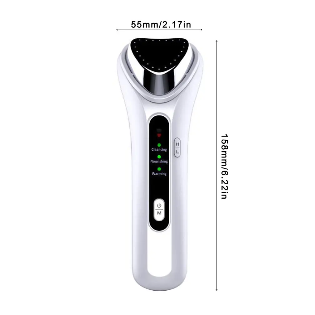 Ultrasonic Face Lifting Warm Hot Therapy Massager Sonic Ion Vibration Clean Moisturize Wrinkle Removal Skin Tightening