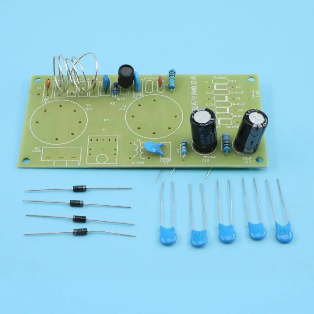 Gallbladder radio frequency modulation kits, FM two lamp, super regeneration electron tube, 6J1+6J1 drive horn