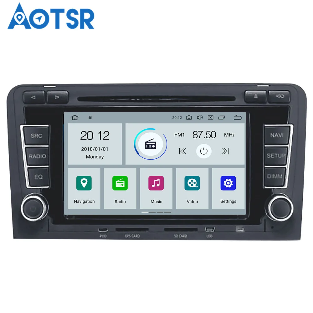 Android 9,0 gps автомобильный dvd плеер с навигацией плеер для Audi A3 S3 2003-2012 комплект с gps-навигатором мультимедийный плеер радио магнитофон