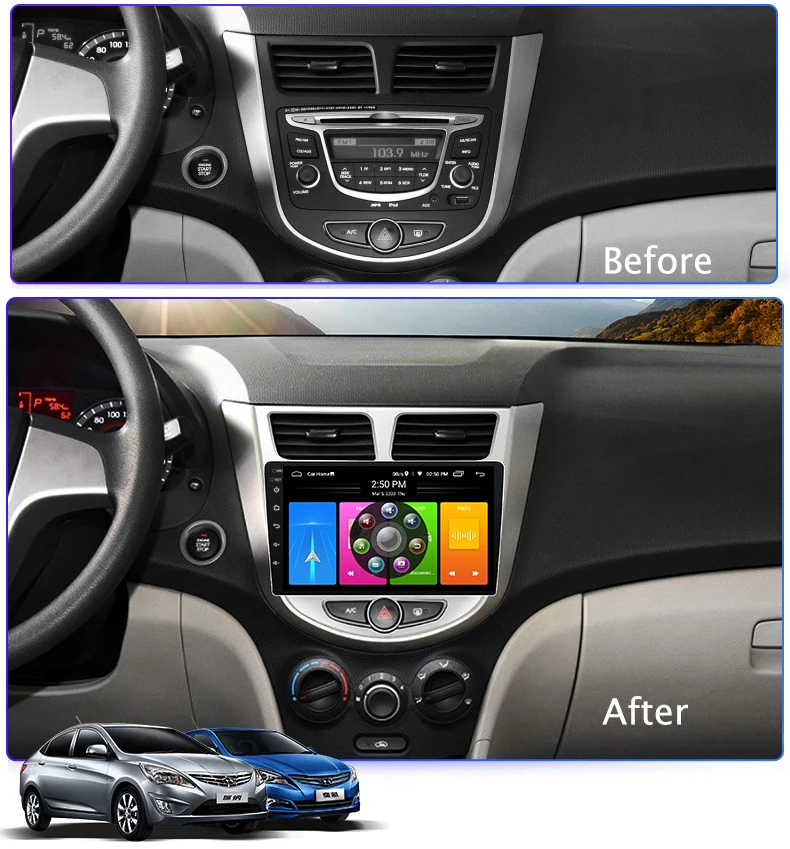 Автомагнитола Android 10 0 GPS навигация для HYUNDAI Accent Solaris головное устройство Usb Aux