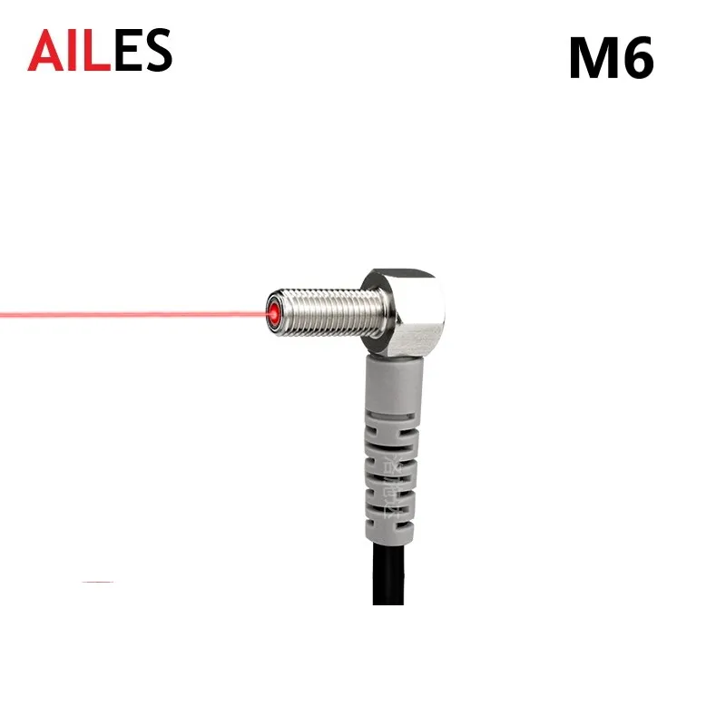 M6 Visible Infrared Laser Diffuse Reflection Photoelectric Optoelectric Sensor Switch NPN PNP NO NC Elbow Head 100mm Distance Photoelectric Switch