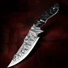 TURENZ-Full Tang Damascus Steel Fixed Blade Knife Steel Survival Hunting Tools Outdoor Camping Tools Wooden Handle Knives Gifts 2