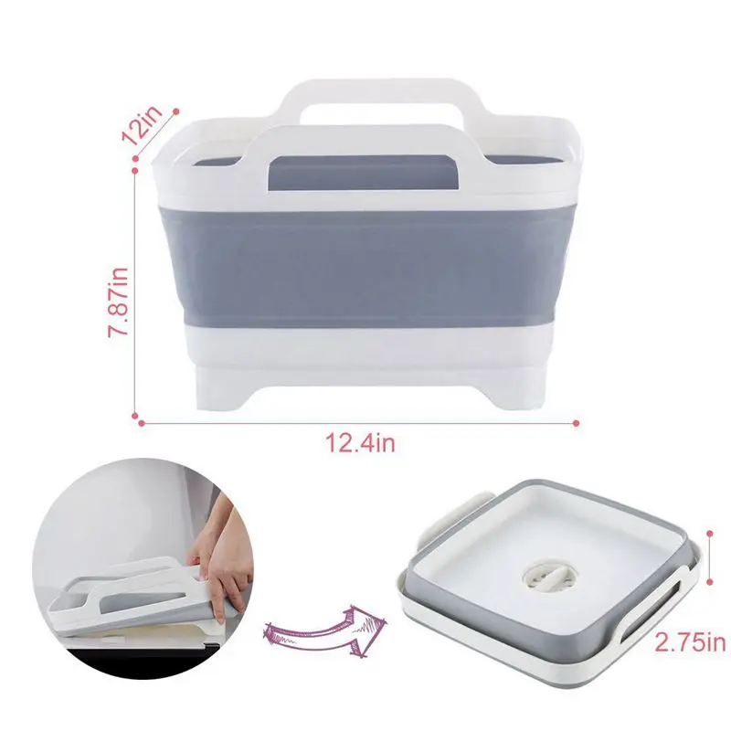 Dish Tub, Food Strainers Collapsible Fruits Drainer Basket Vegetable Sink Colander Draining Basket