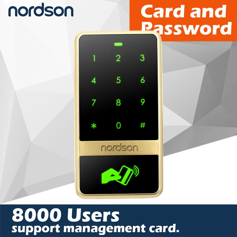 Nordson rfid-контроллер доступа с сенсорным экраном Металлический Водонепроницаемый Wiegand Ouput автономная клавиатура для считывания входных карт