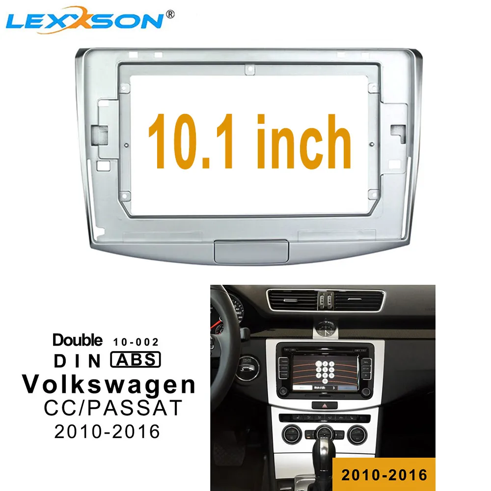 10.1 Inch Car Fascia Trim Kit For Volkswagen CC / PASSAT 2010-2016 Double Din dvd Fascias Audio Fitting Adaptor Frame Panel | Автомобили и