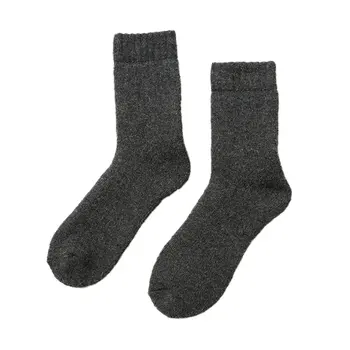 

35% Thick Solid Wool Socks Terry Thickened Warmth Napped Socks Against Cold Snow Middle Tube Autumn Winter Warm Men Socks